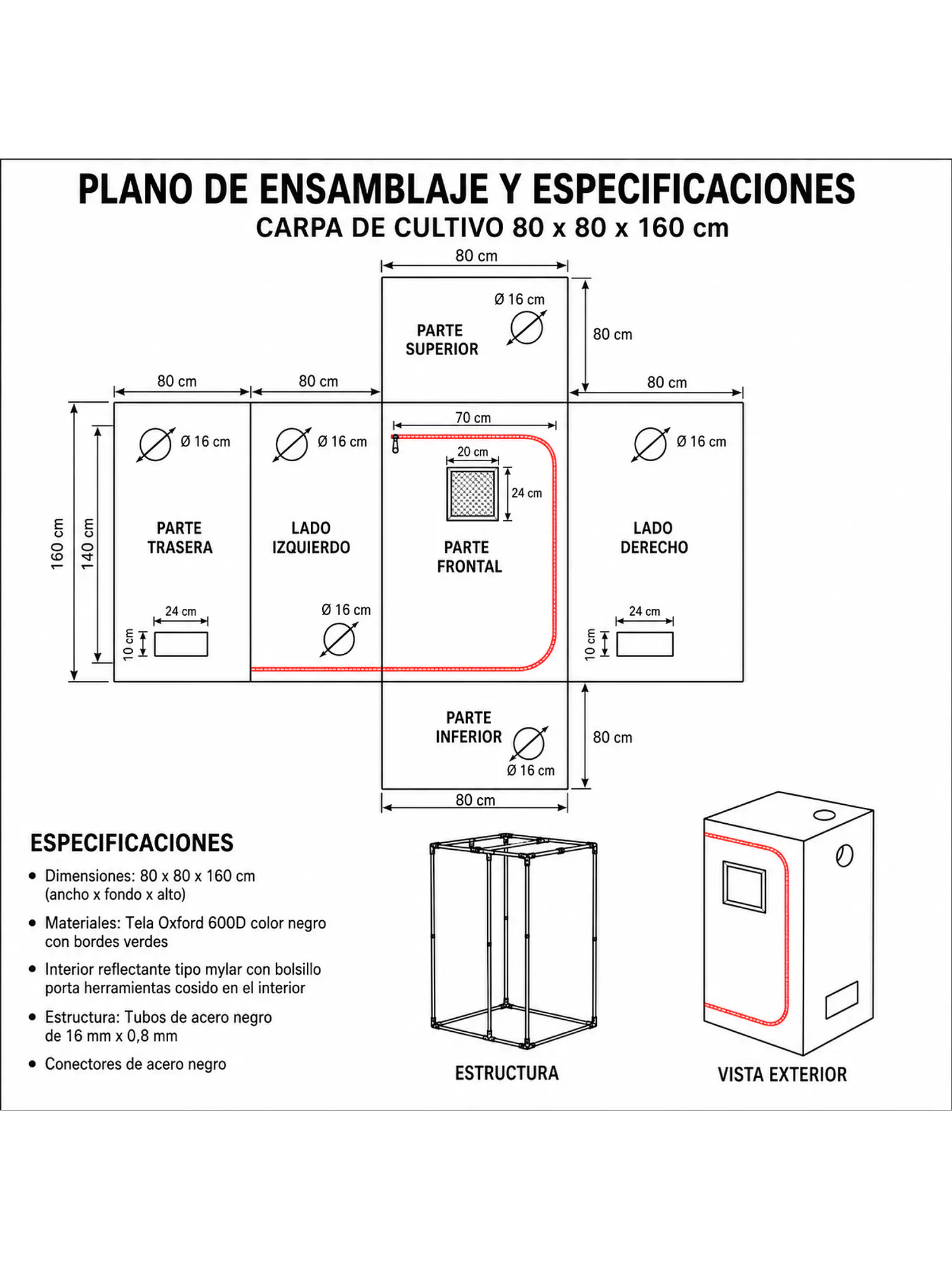 CARPA CROPBOX 80X80X160-KASVI 2