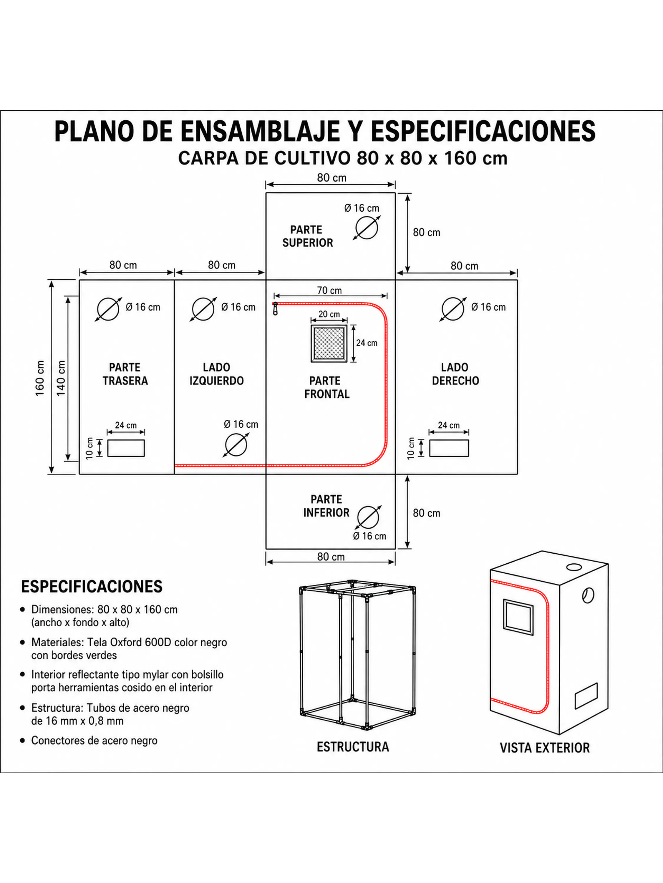 CARPA CROPBOX 80X80X160-KASVI 2