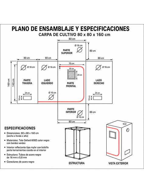 CARPA CROPBOX 80X80X160-KASVI 2