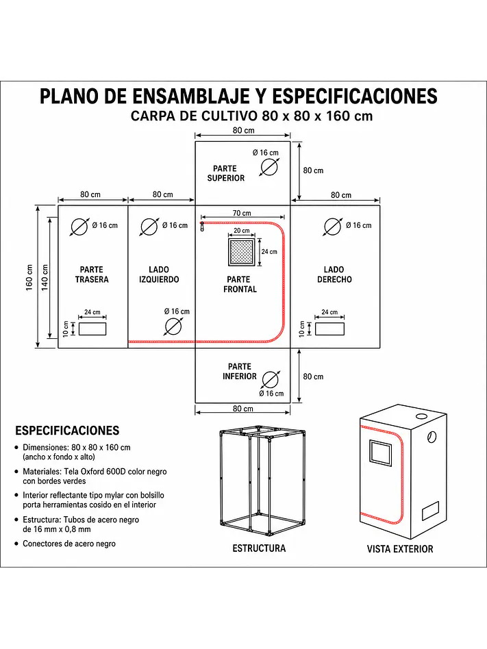 CARPA CROPBOX 80X80X160-KASVI 2