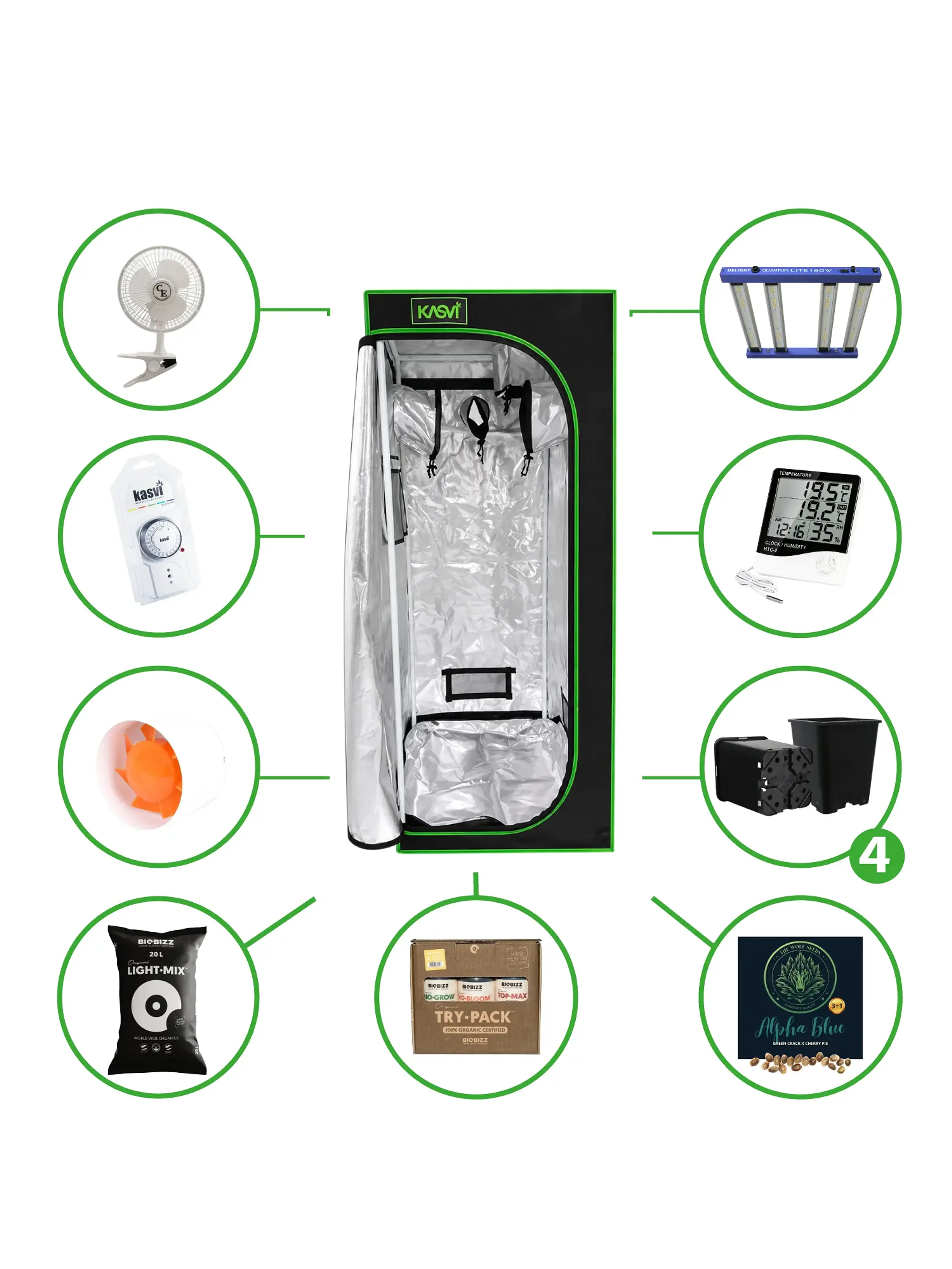 Astro Kit Cultivo 160W 4