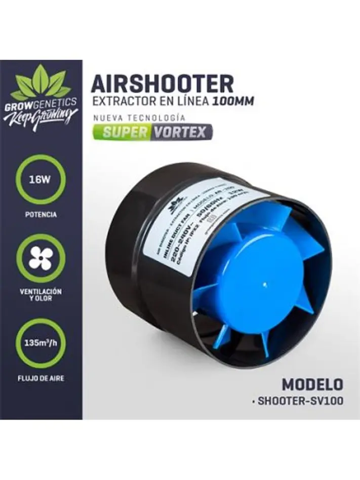 EXTRACTOR EN LINEA 100MM -GROW GENETICS 1