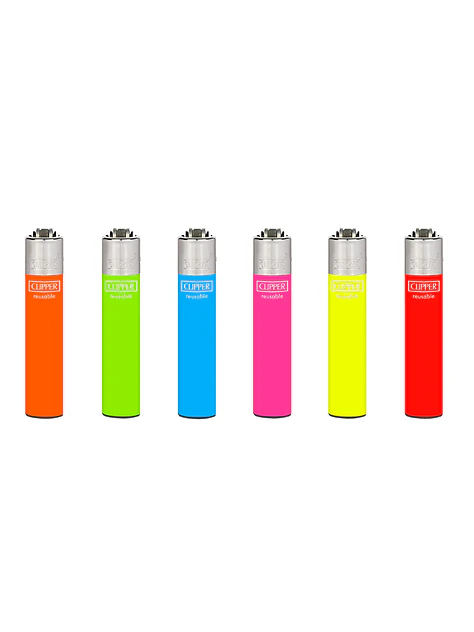 Encendedor Clipper Recargable Slim Solid Fluo – Diseño Surtido (Unidad) 1