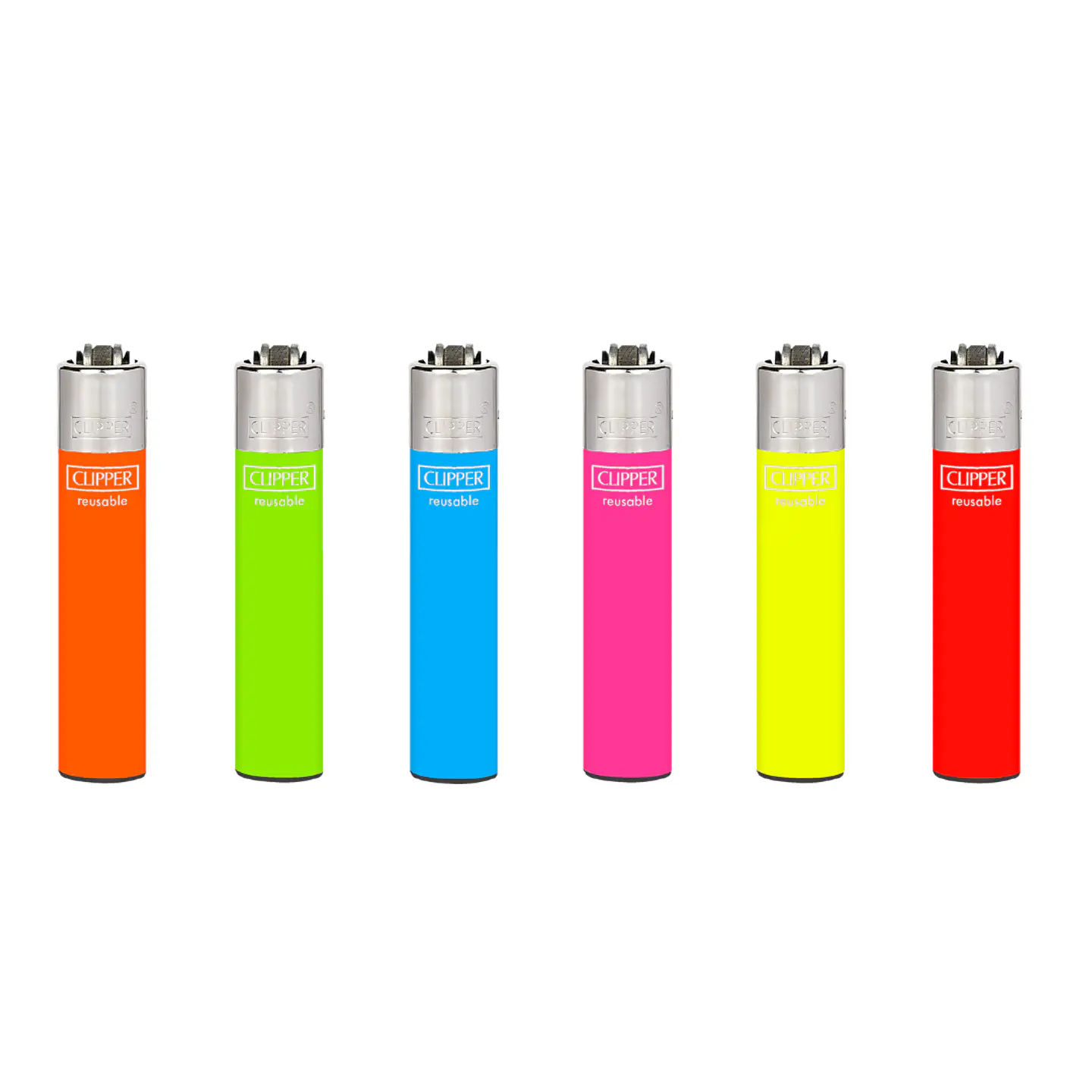 Encendedor Clipper Recargable Slim Solid Fluo – Diseño Surtido (Unidad) 1