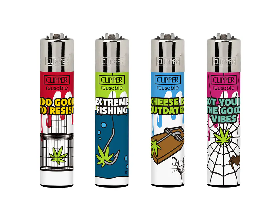 Encendedor Clipper Recargable Green Bait – Diseño Surtido (Unidad) 1