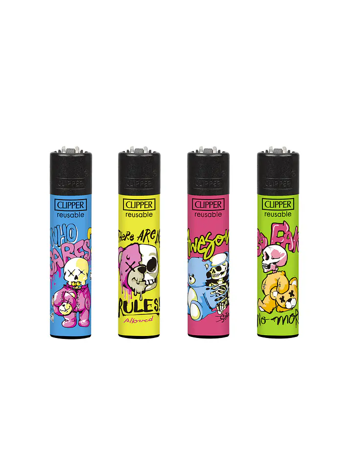 Encendedor Clipper Recargable Bear Skulls – Diseño Surtido (Unidad) 1