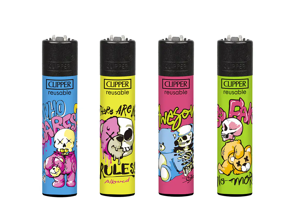 Encendedor Clipper Recargable Bear Skulls – Diseño Surtido (Unidad) 1