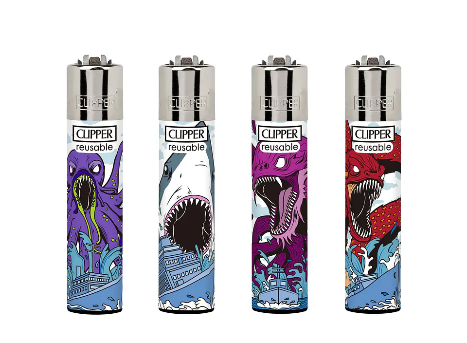 Encendedor Clipper Recargable Sea Monsters – Diseño Surtido (Unidad) 1