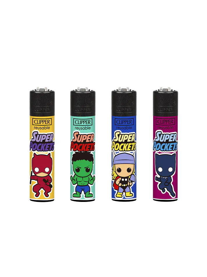 Encendedor Clipper Recargable Super Pockets 2 – Diseño Surtido (Unidad) 1