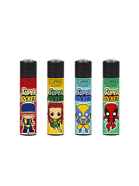 Encendedor Clipper Recargable Super Pockets 4 – Diseño Surtido (Unidad) 1