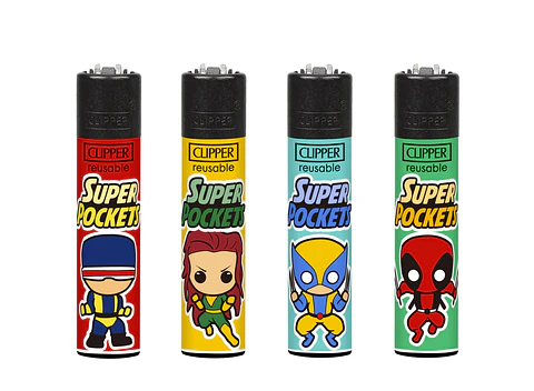 Encendedor Clipper Recargable Super Pockets  – Diseño Surtido (Unidad)