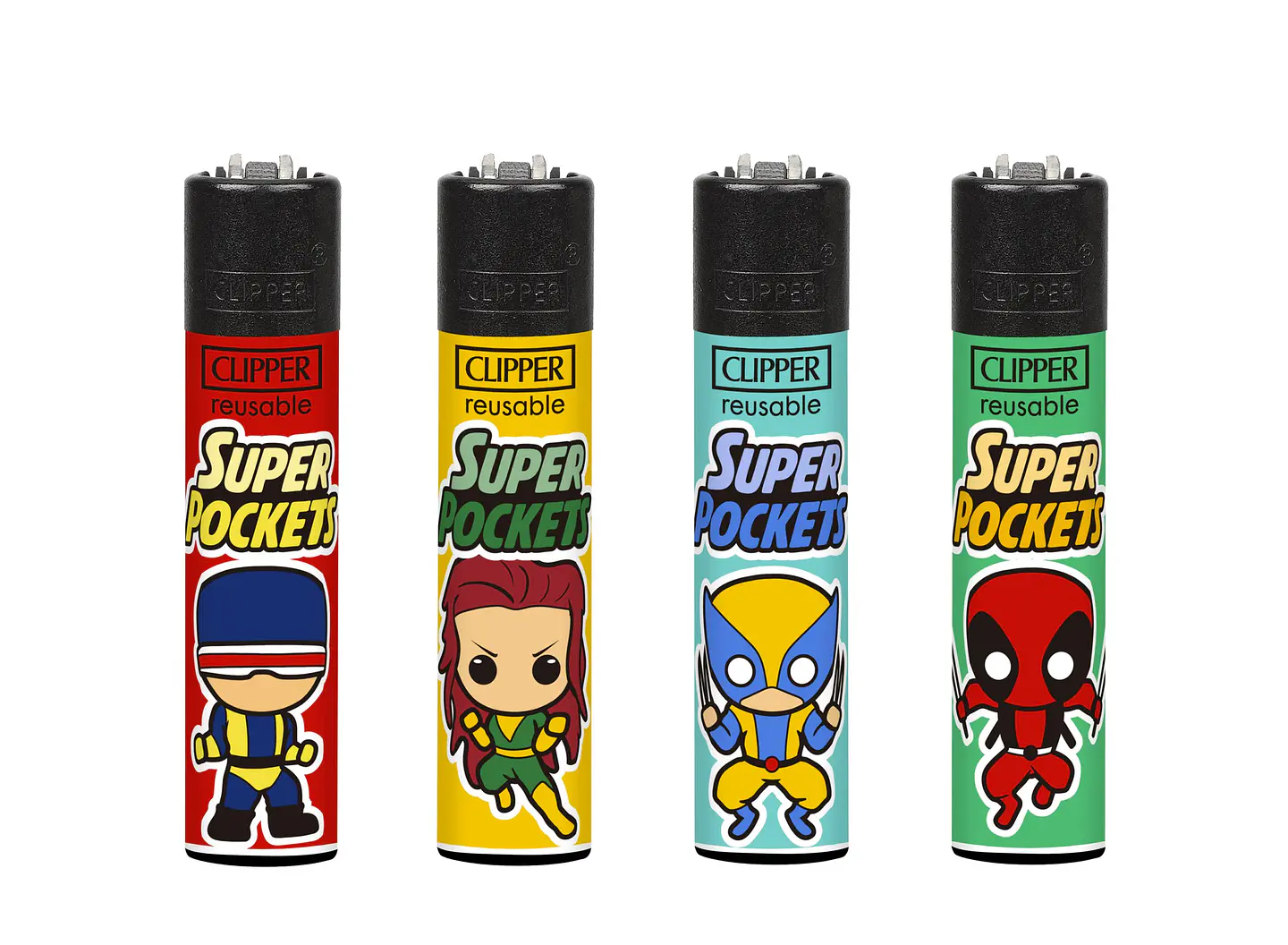 Encendedor Clipper Recargable Super Pockets 4 – Diseño Surtido (Unidad) 1