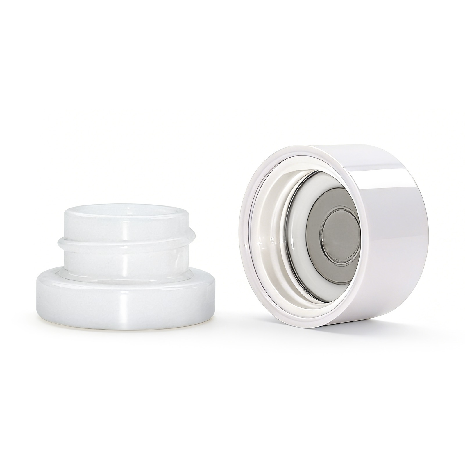 Contenedor al Vacío para Extractos BongLab 4 ml – Vidrio Blanco Redondo 1