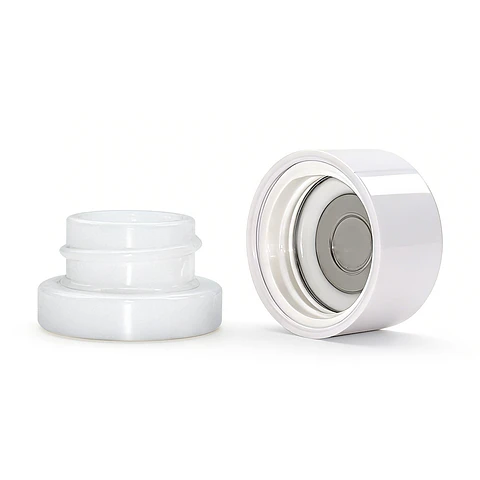 "fx Contenedor al Vacío para Extractos BongLab 4 ml – Vidrio Blanco Redondo"