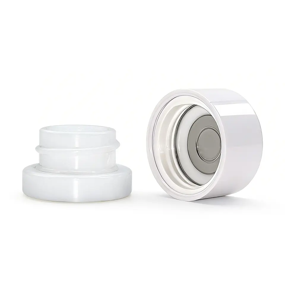 Contenedor al Vacío para Extractos BongLab 4 ml – Vidrio Blanco Redondo 1