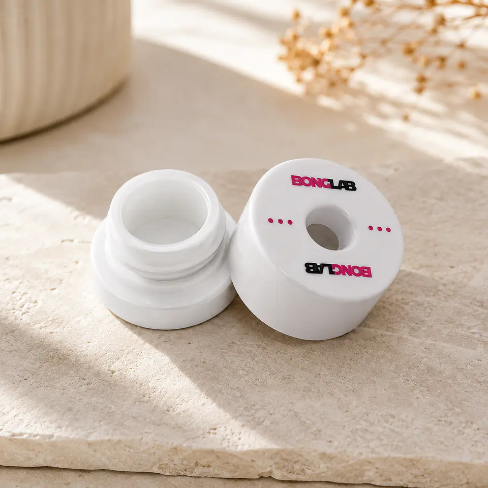 Contenedor al Vacío para Extractos BongLab 4 ml – Vidrio Blanco Redondo 6