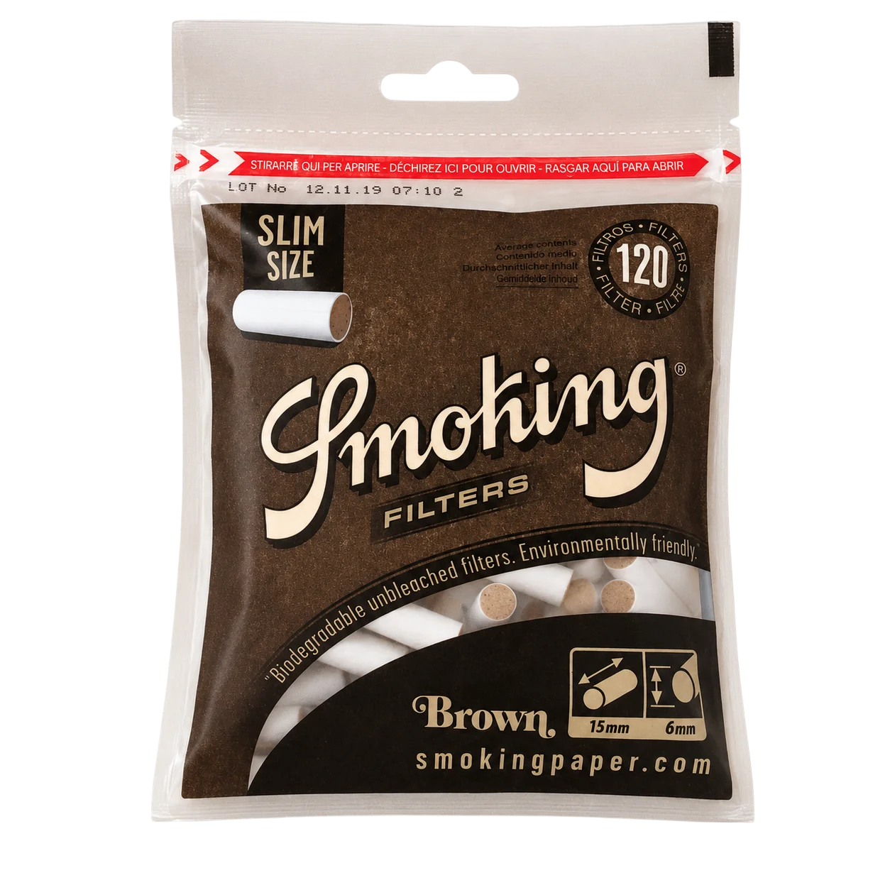 SMOKING FILTRO SLIM BROWN 120 UNI 1