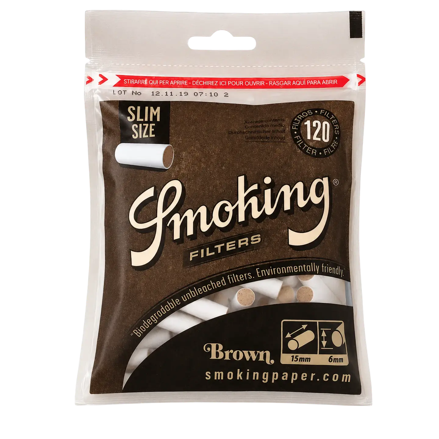 SMOKING FILTRO SLIM BROWN 120 UNI 1