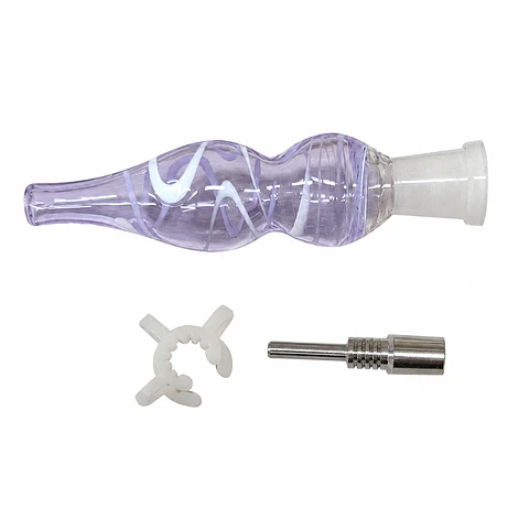 Nectar Collector Vidrio con Punta de Titanio 9 cm – Morado