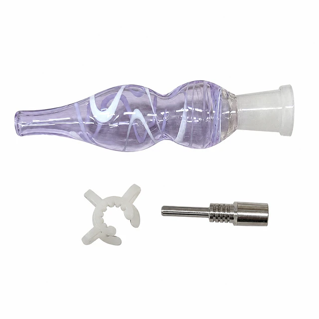 Nectar Collector Vidrio con Punta de Titanio 9 cm – Morado