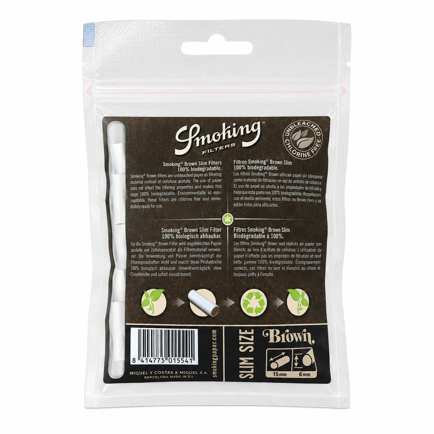 SMOKING FILTRO SLIM BROWN 120 UNI 2