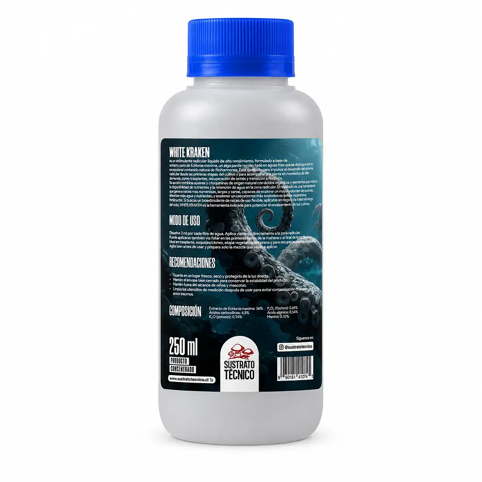 White Kraken Estimulante Radicular con Algas (1000/250)ml - Sustrato Técnico 2
