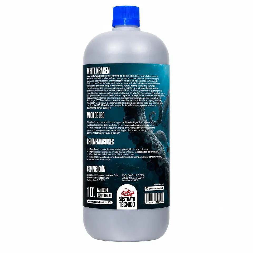 White Kraken Estimulante Radicular con Algas (1000/250)ml - Sustrato Técnico 6