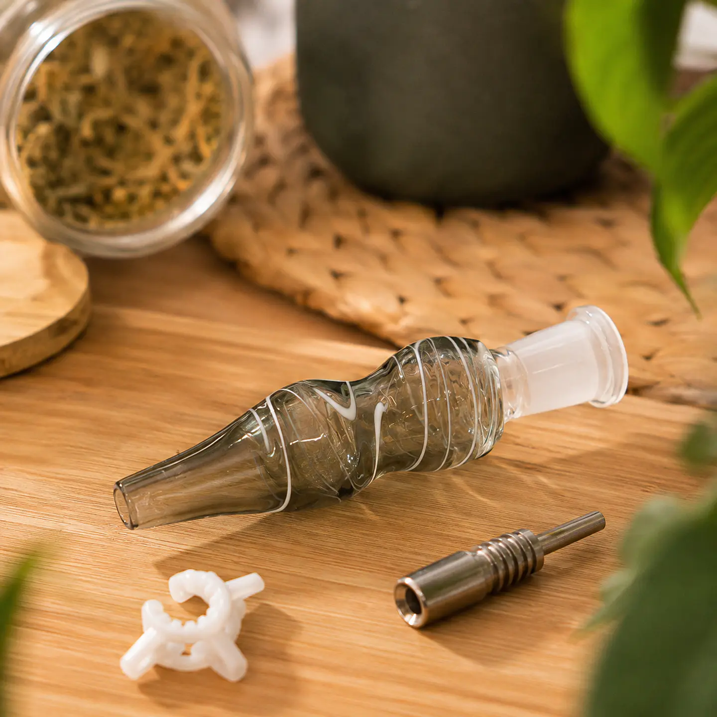 Nectar Collector de Vidrio con Punta de Titanio 9 cm 12