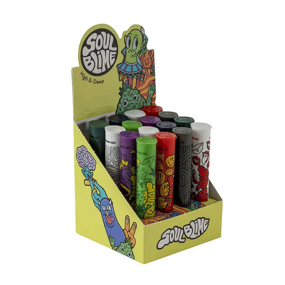 Tubos Contenedores Diseños Mix (Unidad / Display 16U) -Soulblime 3