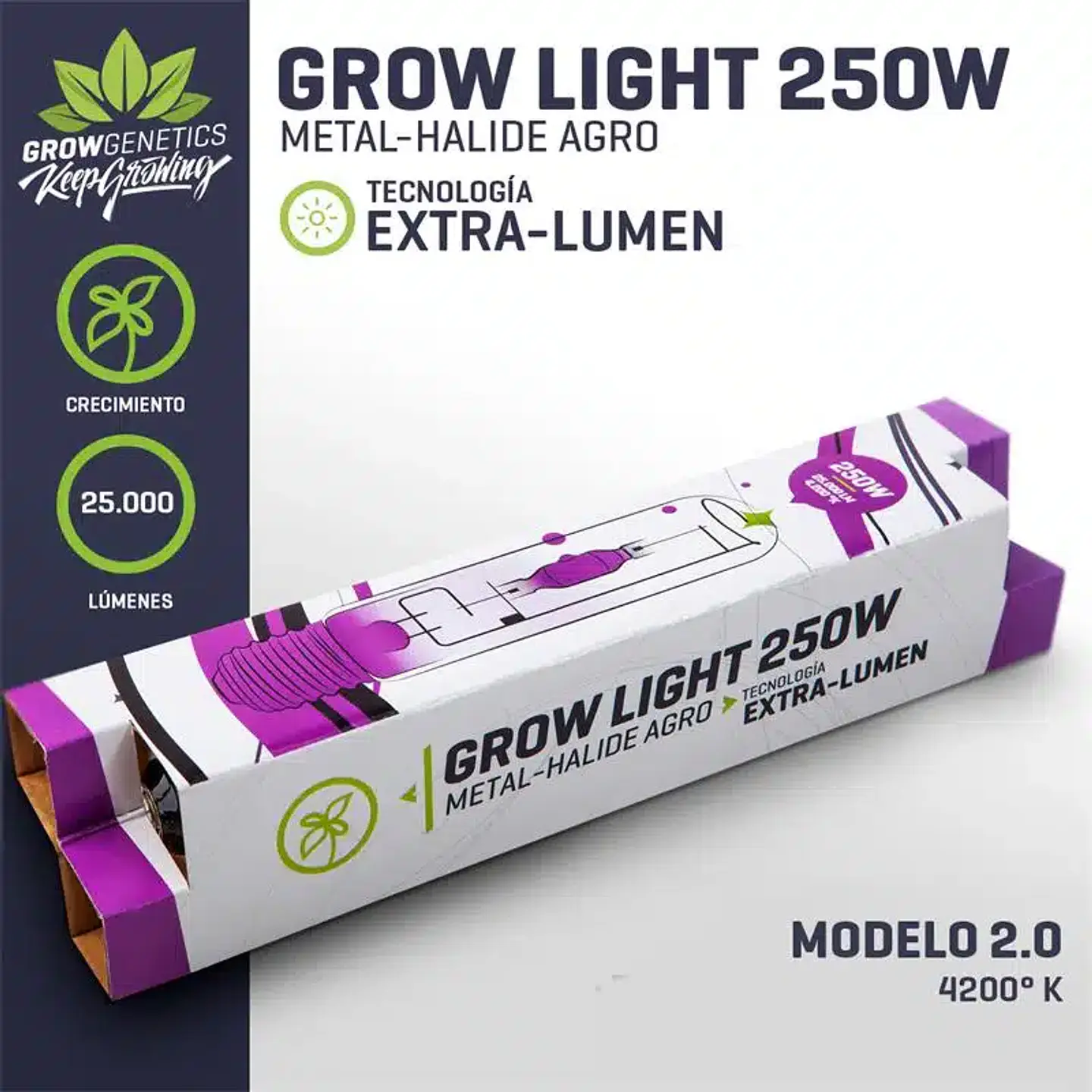 Ampolleta Haluro Metálico 250W Extra Lumen - Grow Genetics 1