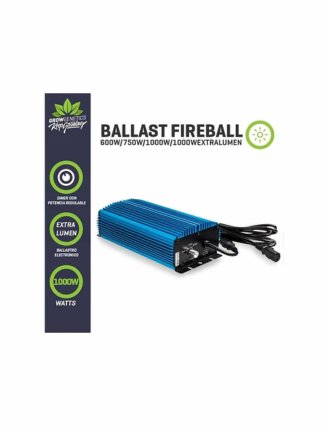 Balastro Electrónico Regulable Fireball Extra Lumen (400W / 600-1000W) -Grow Genetics