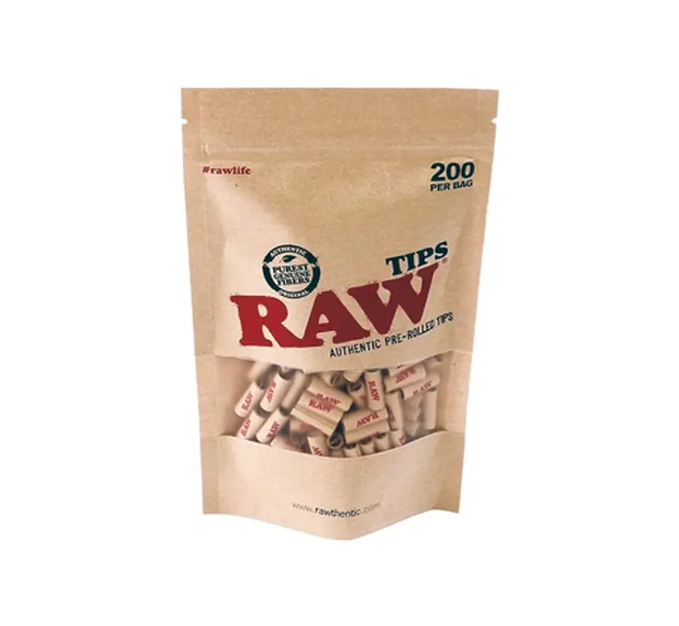BOLSA DE 200 TIPS PREENROLADOS-RAW 1