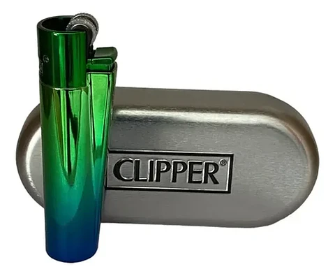 Clipper Encendedor Metálico Metal Peacock