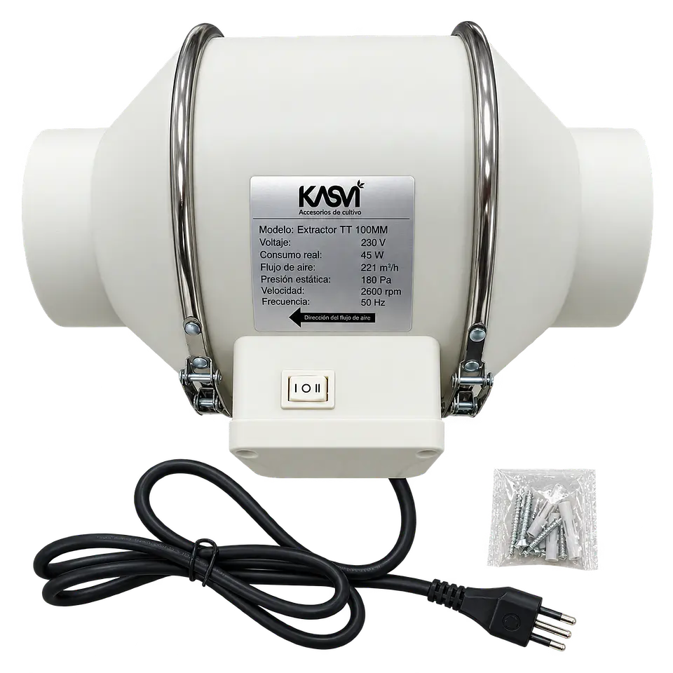 Extractor de Aire TT 100mm 221 m³/h con Cable - Kasvi 4