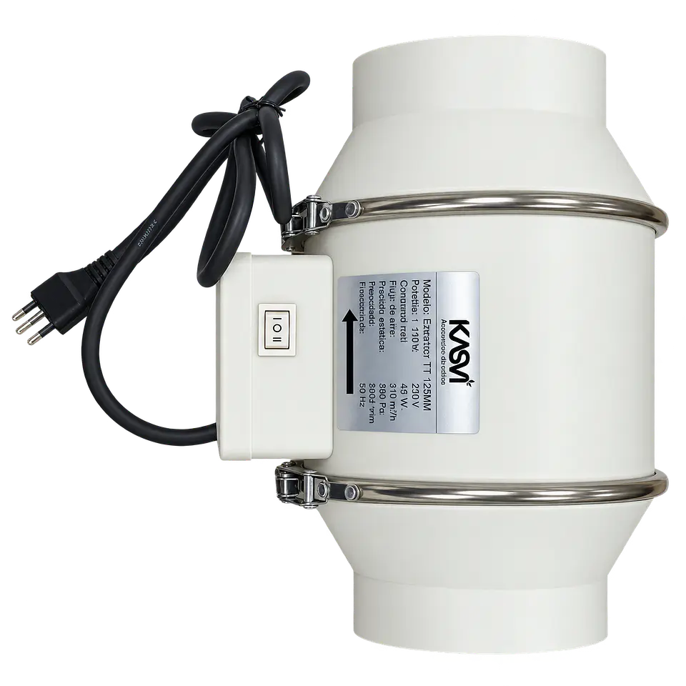 Extractor de Aire TT 125mm 312 m³/h con Cable - Kasvi 4
