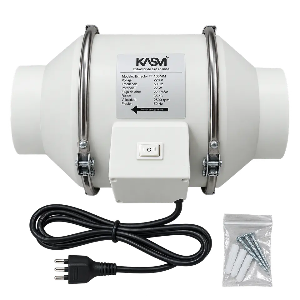 Extractor de Aire TT 150mm 540 m³/h con Cable - Kasvi 1
