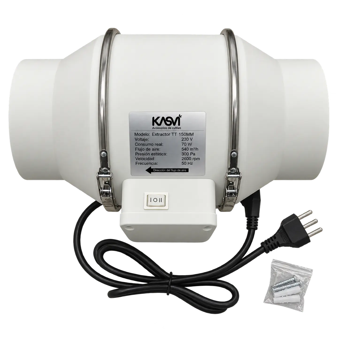Extractor de Aire TT 150mm 540 m³/h con Cable - Kasvi 7
