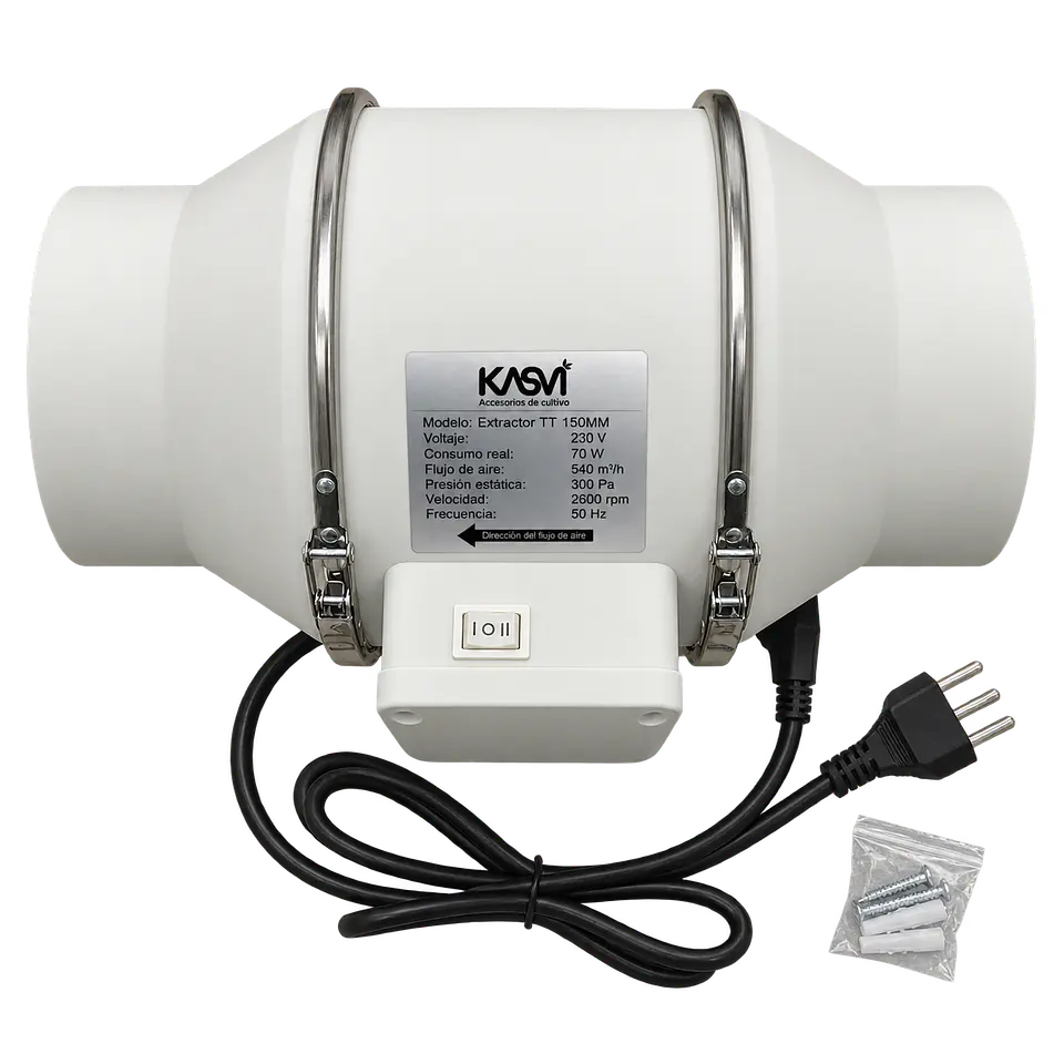 Extractor de Aire TT 150mm 540 m³/h con Cable - Kasvi 7
