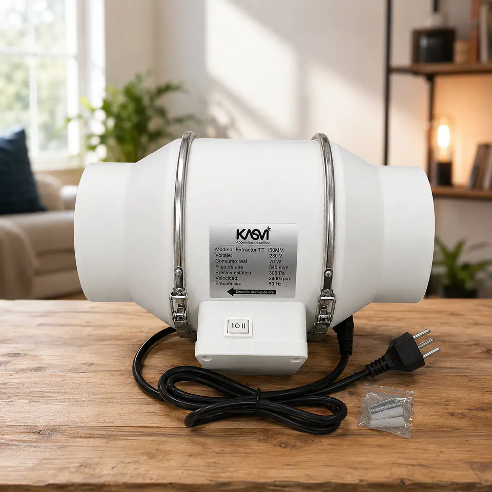 Extractor de Aire TT 150mm 540 m³/h con Cable - Kasvi 9