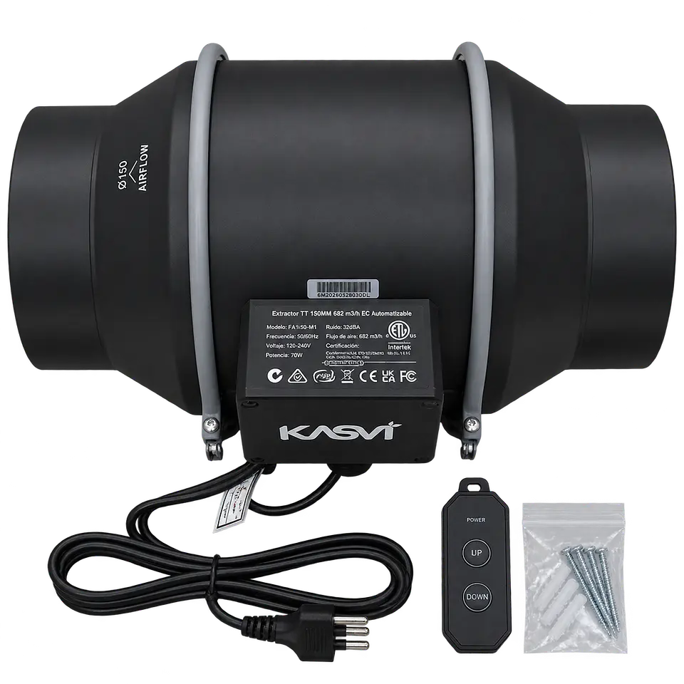 Extractor de Aire TT EC 150mm 682 m³/h Automatizable - Kasvi 7