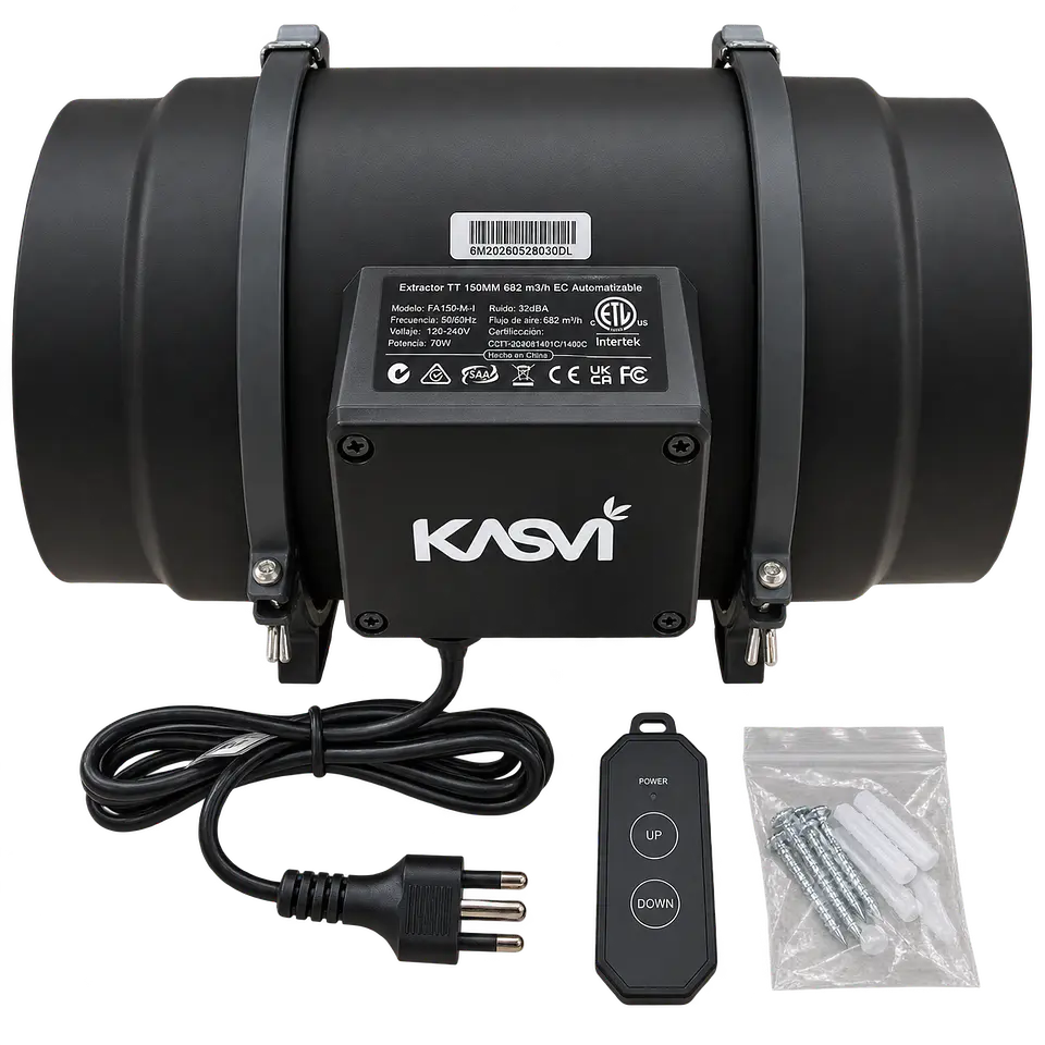 Extractor de Aire TT EC 150mm 682 m³/h Automatizable - Kasvi 8
