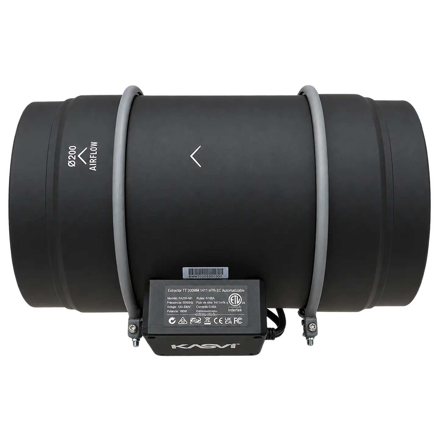 Extractor de Aire TT EC 200mm 1411 m³/h Automatizable - Kasvi 5
