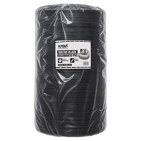 Ducto Black Recubierto en PVC 200 mm 10 m - Kasvi