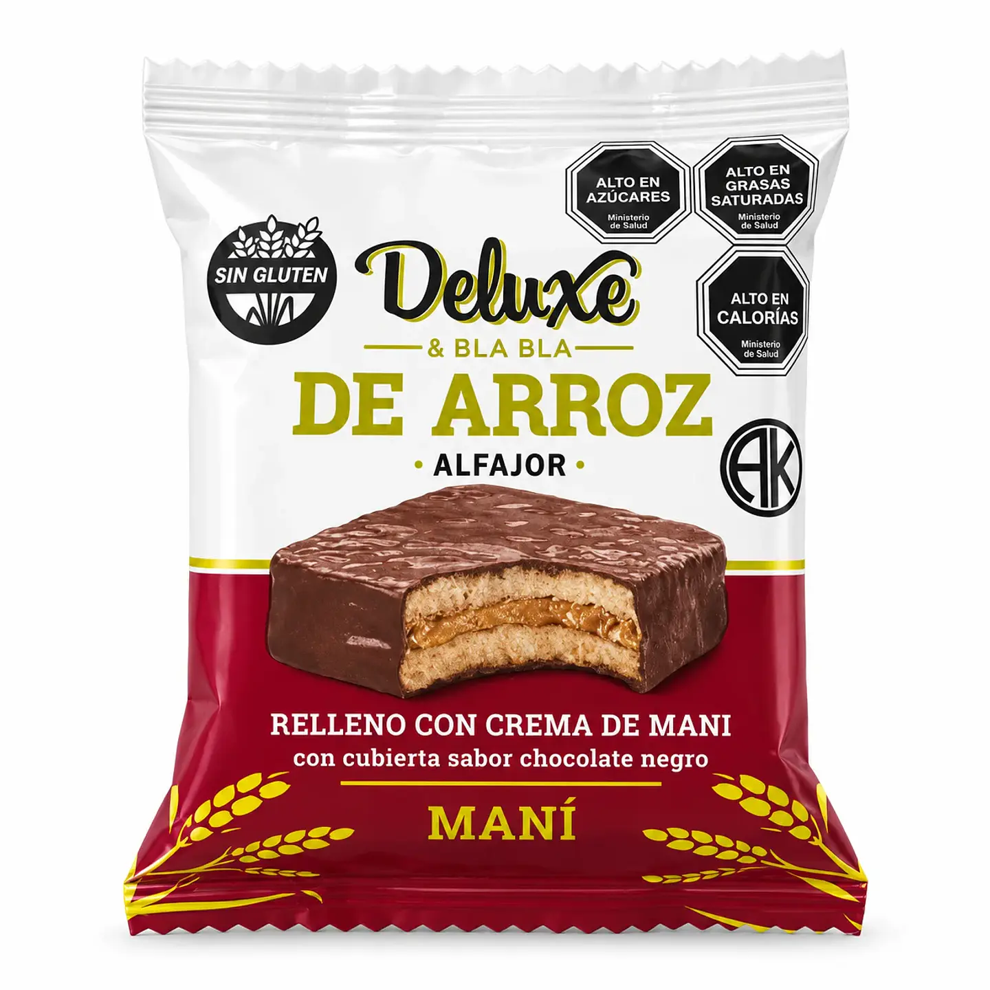 Alfajor de arroz Deluxe 28Gr crema con maní 1