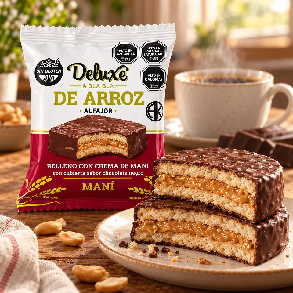 Alfajor de arroz Deluxe 28Gr crema con maní 2