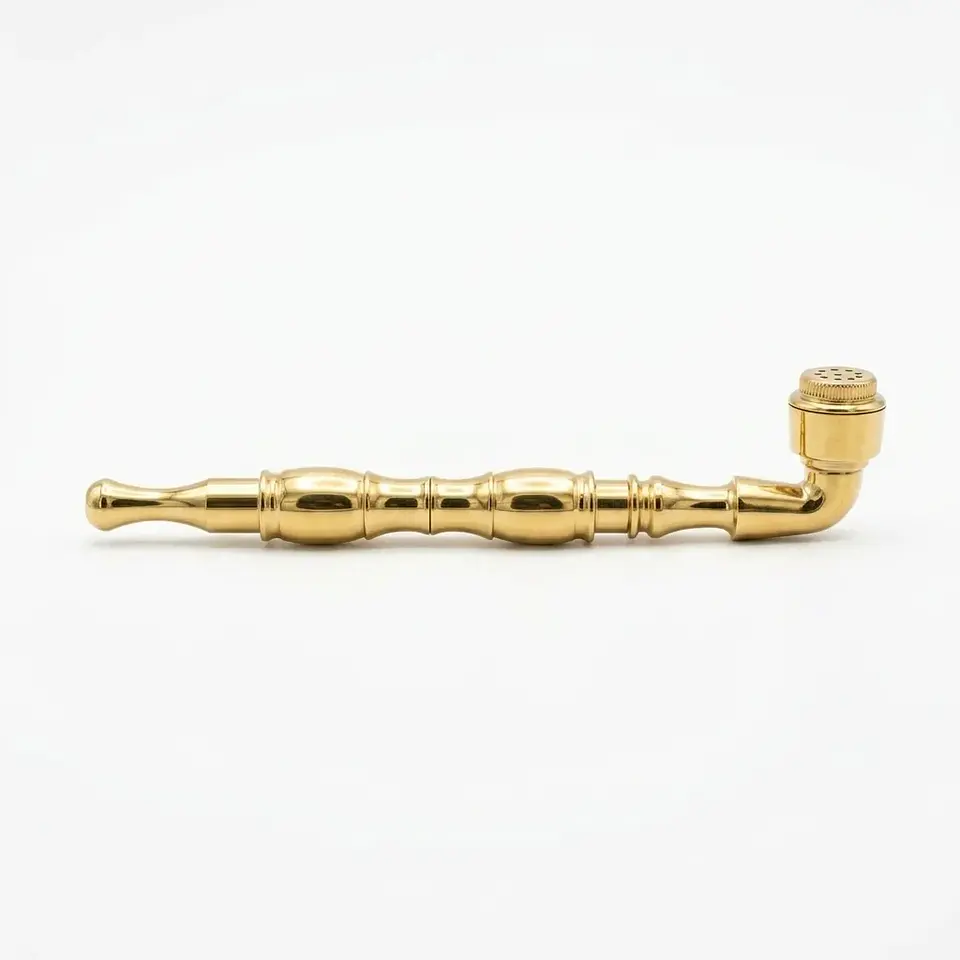 PIPA METALICA larga dorado 1