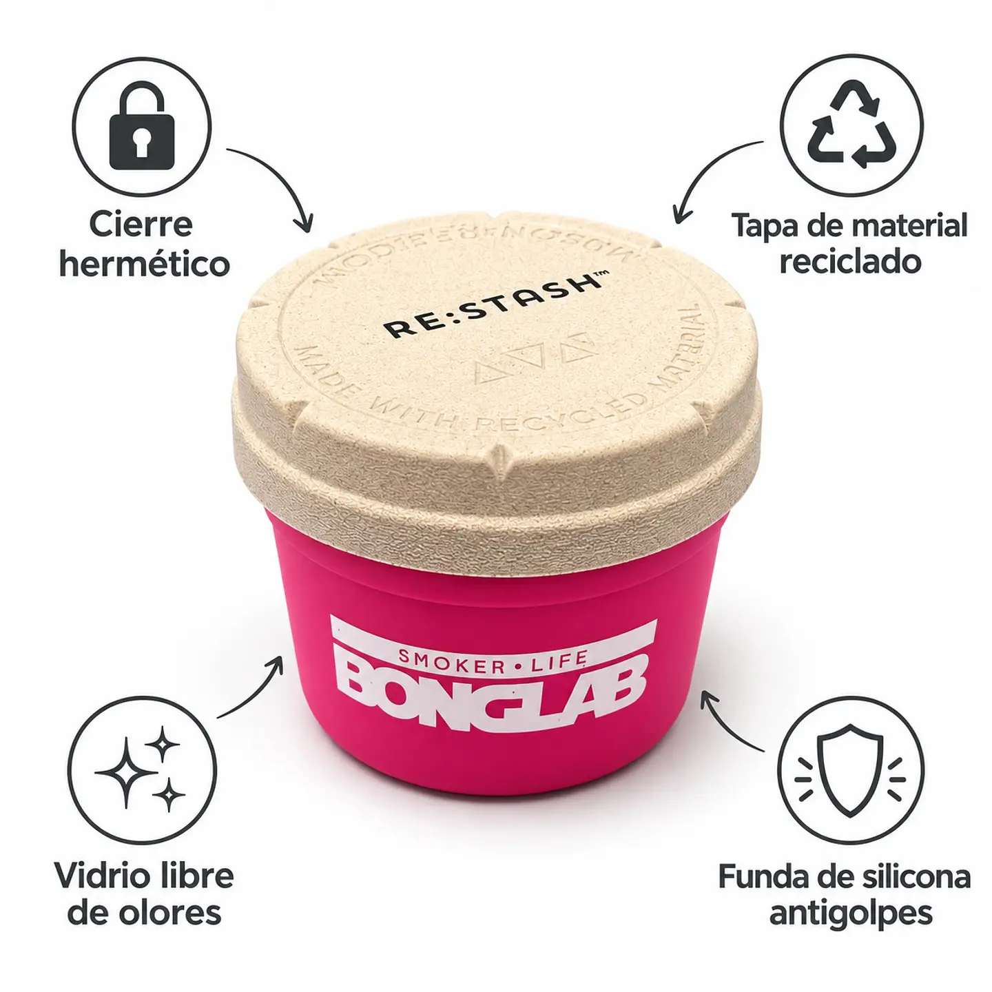 Jar 4Oz-Bonglab Re: Stash (Color a elección) 9