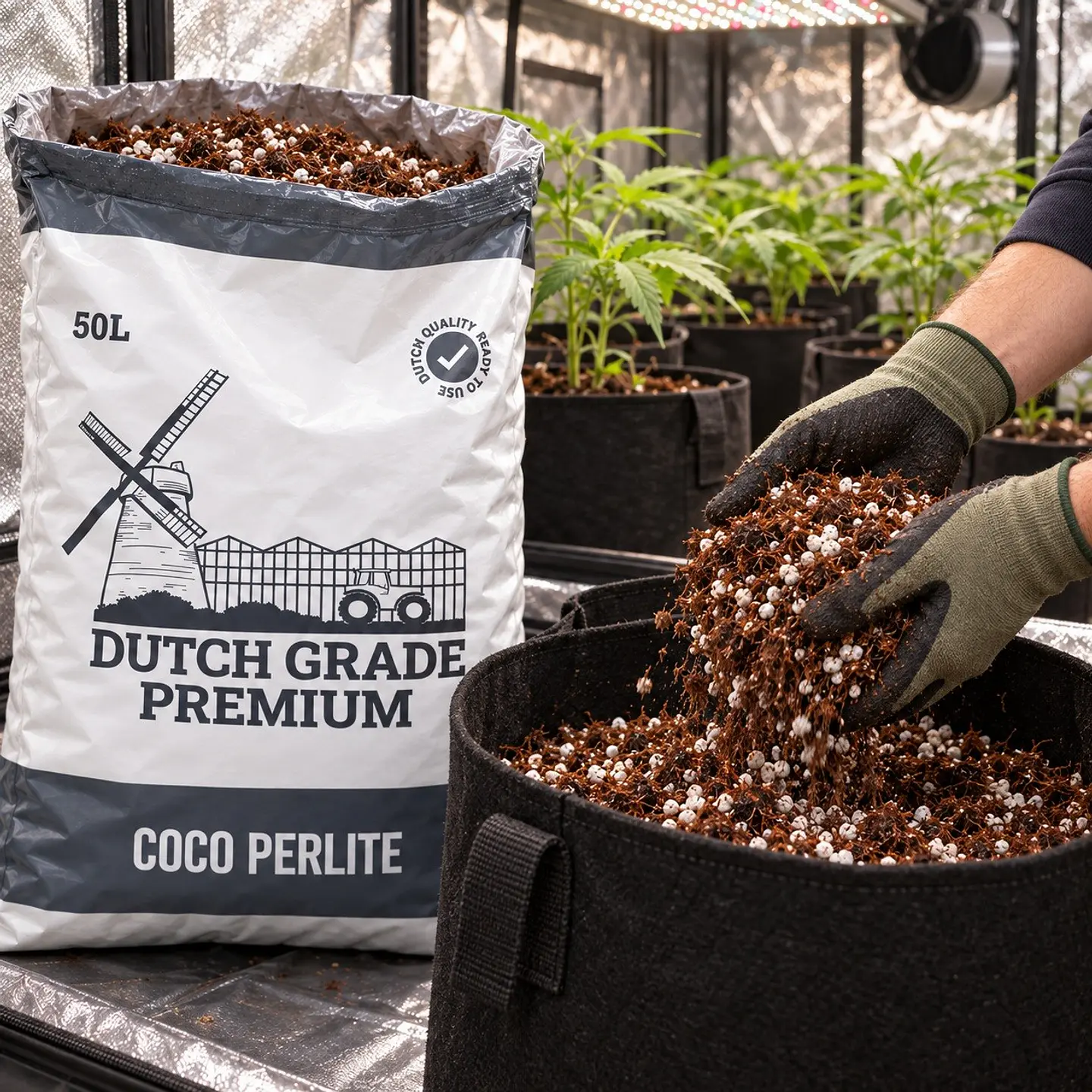 Sustrato Premium Coco Perlite 50Lt-Dutch Grade 5
