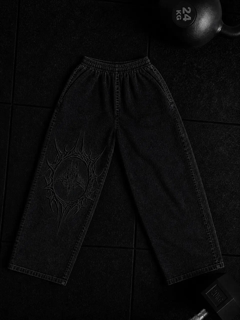 Dark Veil Baggy Pants- Acid wash   3