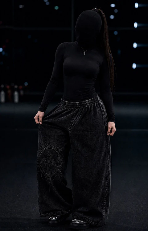 Dark Veil Baggy Pants- Acid wash  